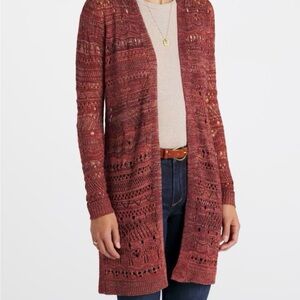 Women's Rust Open-Front Cardigan Sweater